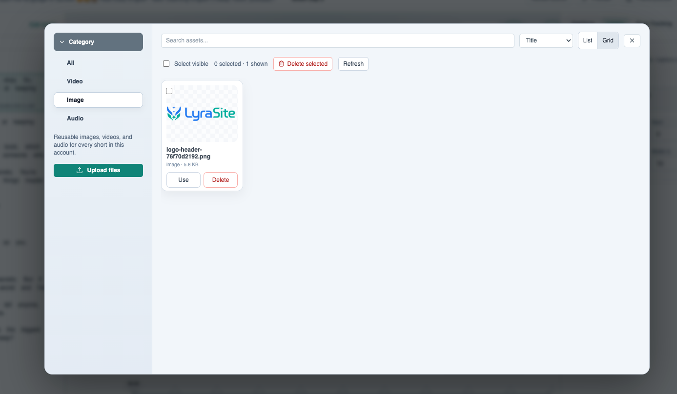 Short Editor, Layer Assets & Frame Preview screenshot