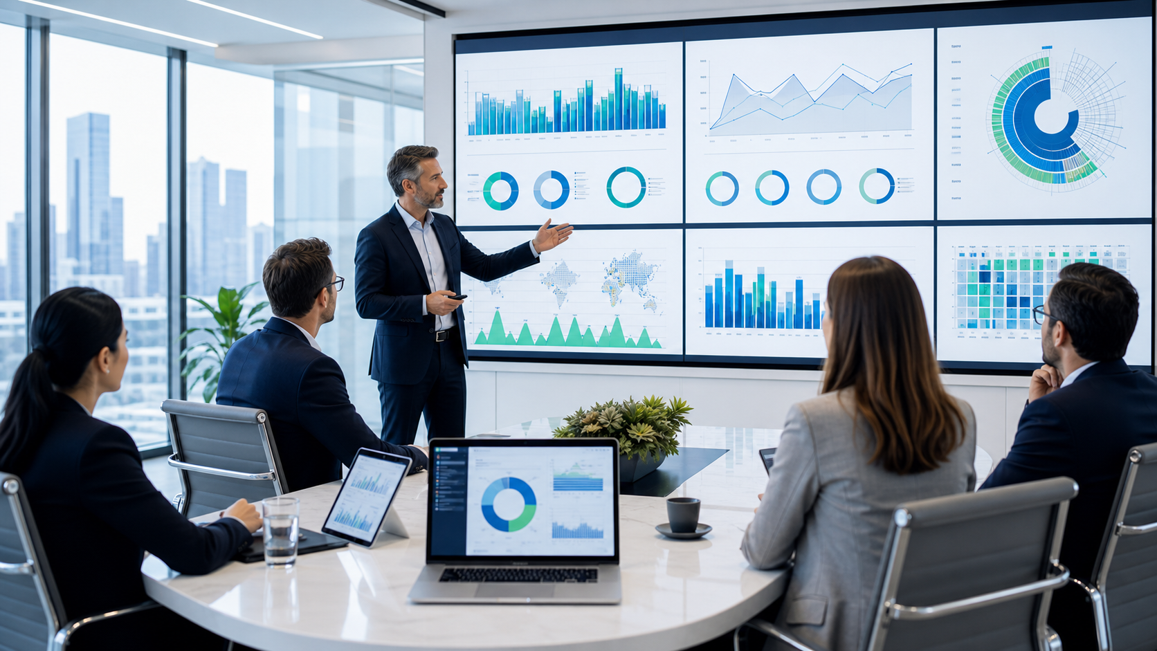 AI-generated enterprise software visual for Business Intelligence (BI)