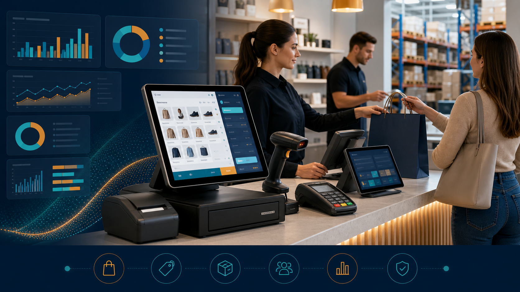 AI-generated enterprise software visual for Electronic Point of Sale (ePOS)