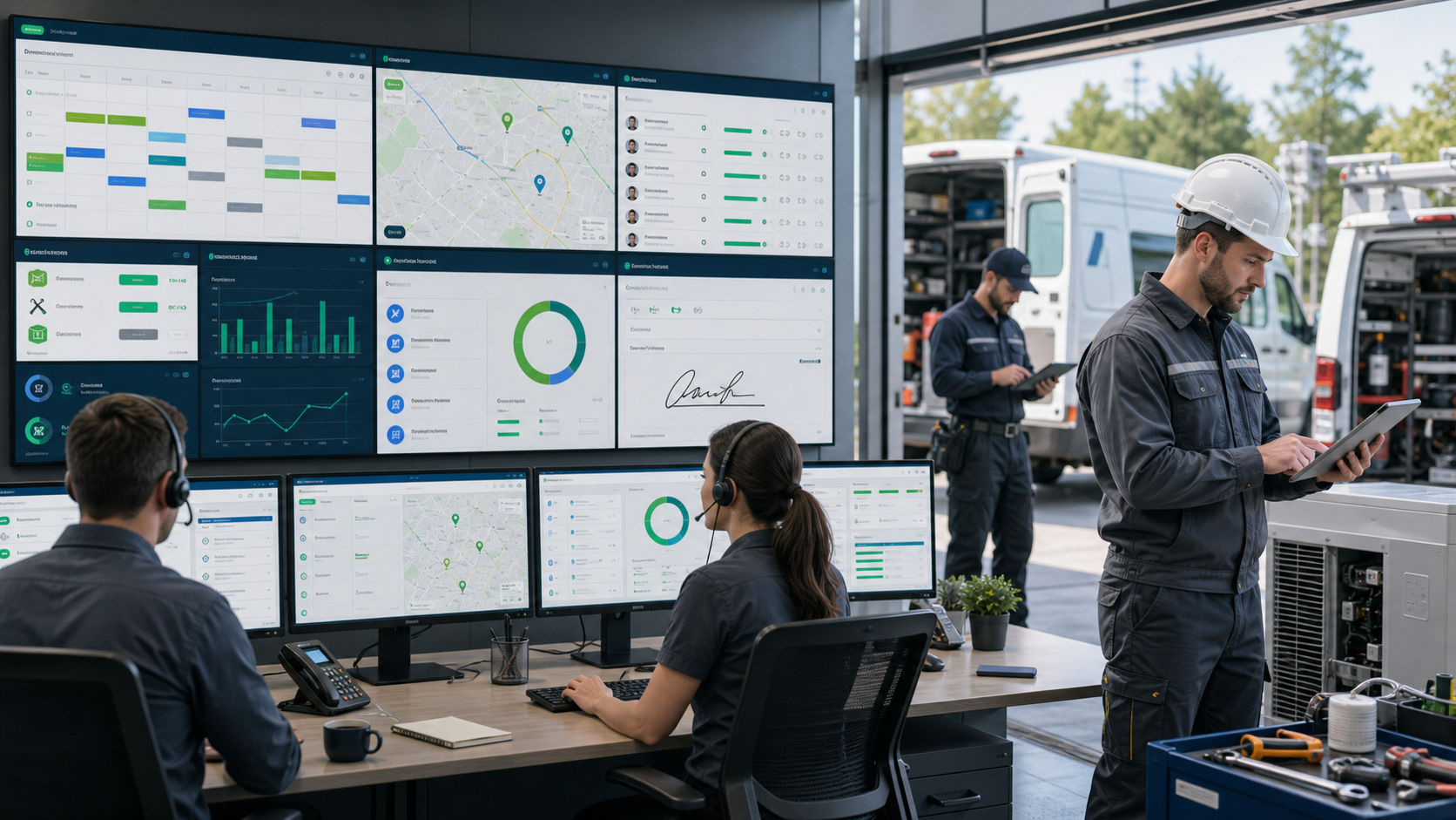 AI-generated enterprise software visual for Field Service Management